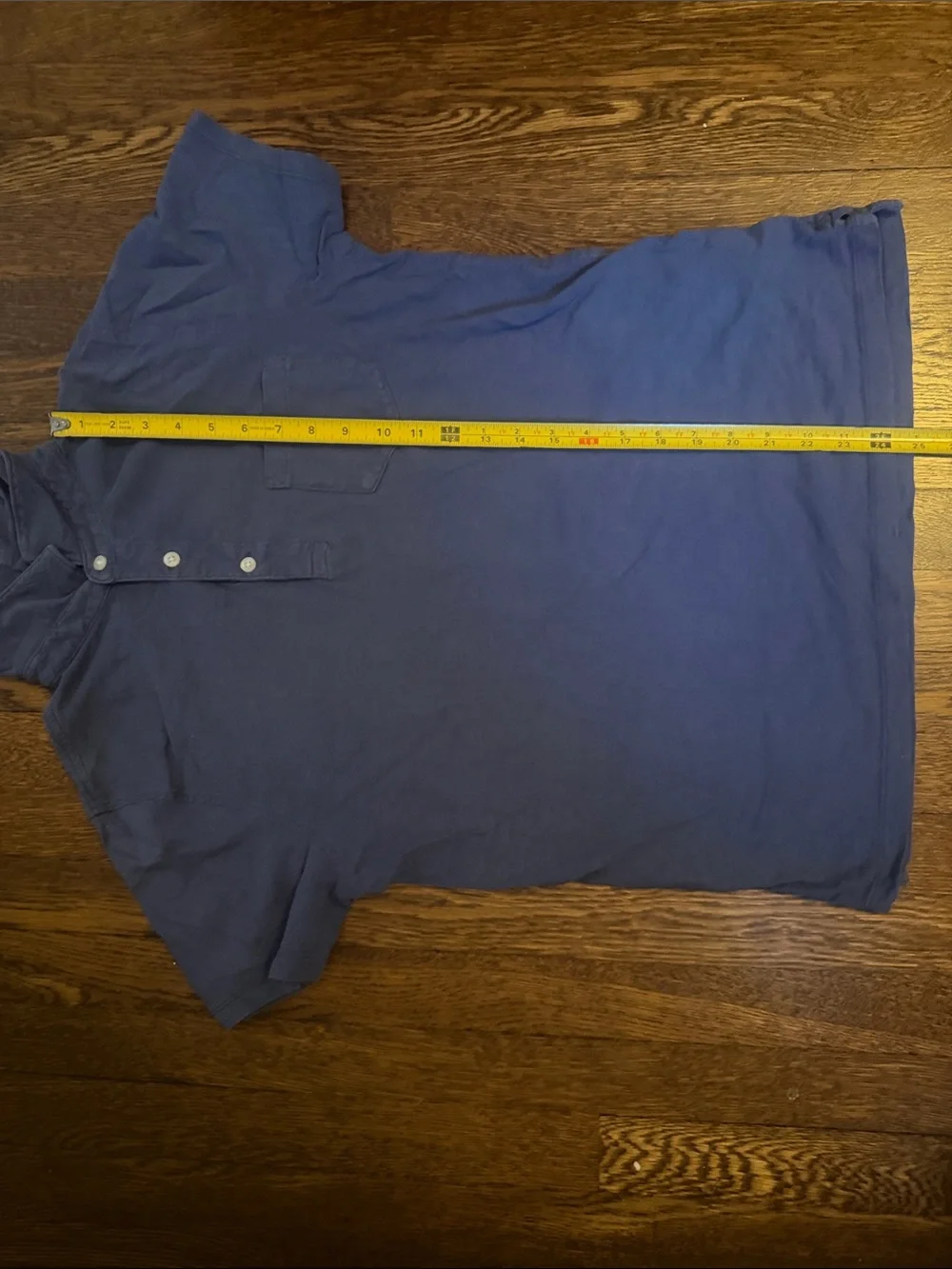 J. Crew Navy Short-Sleeve Polo with Chest Pocket